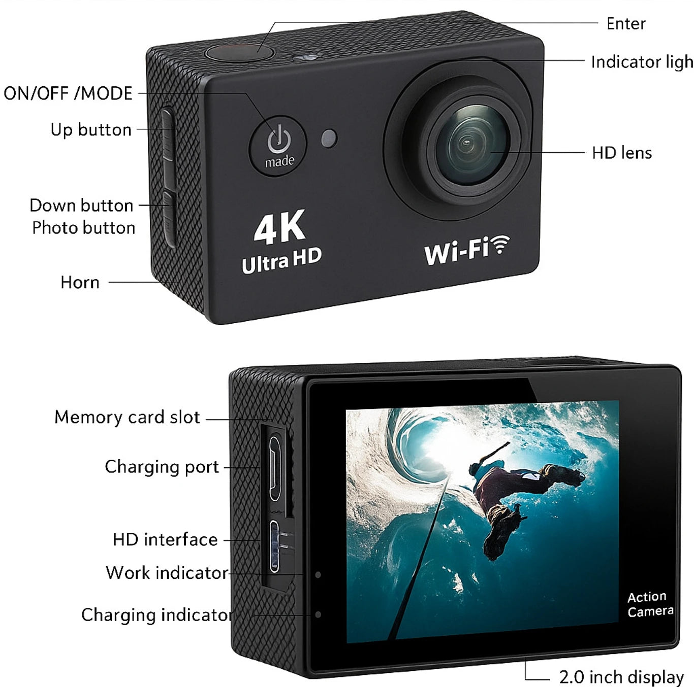 4K 30FPS Action Camera