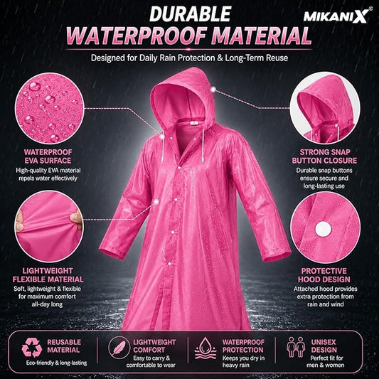 Waterproof Hooded Raincoat for Men & Women