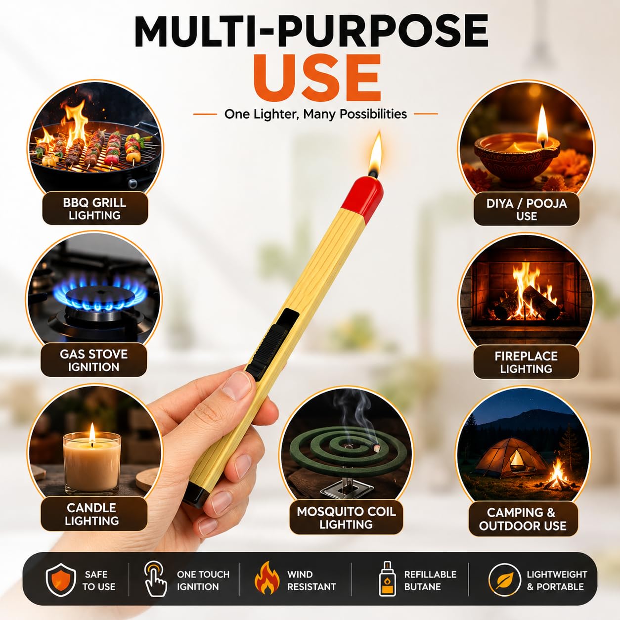 Match Stick Shaped Butane Lighter