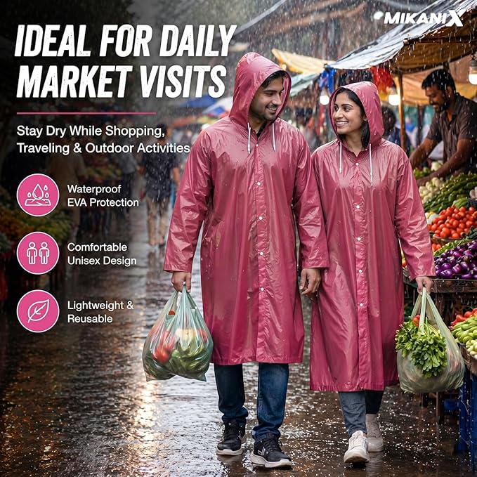 Waterproof Hooded Raincoat for Men & Women