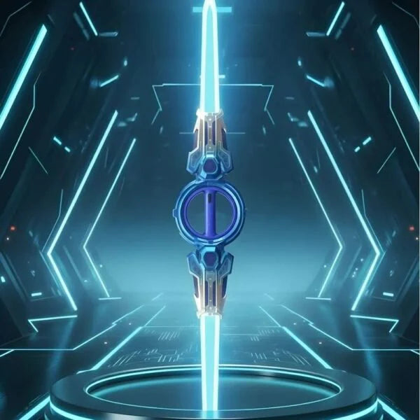 Fire Spiral Sword Double-Edged Rotating LED Lightsaber Toy with Colorful Lights