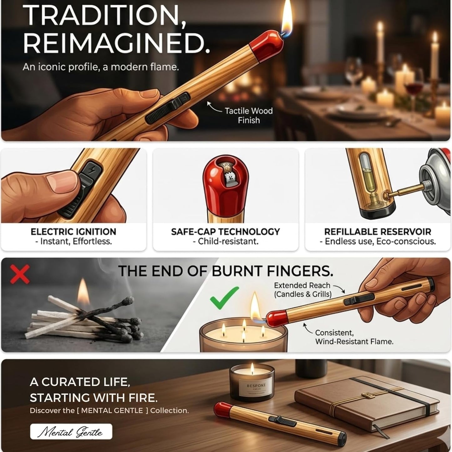 Match Stick Shaped Butane Lighter