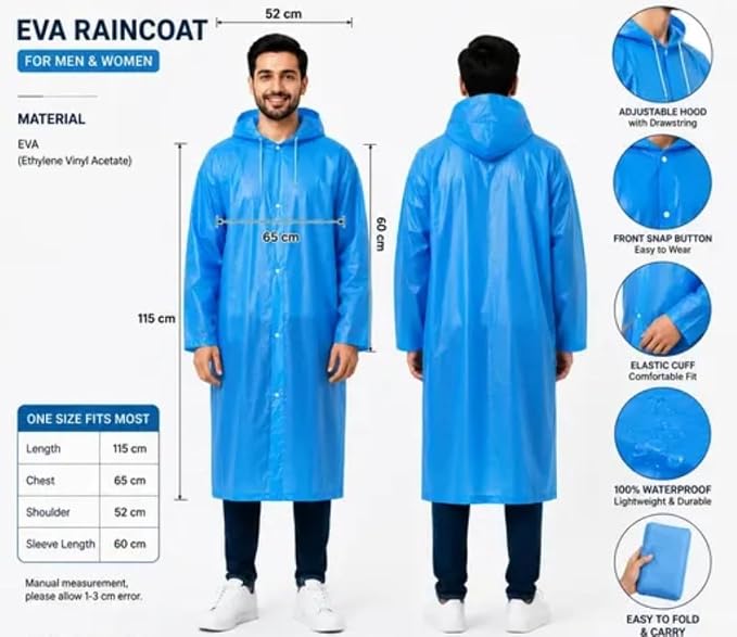 Waterproof Hooded Raincoat for Men & Women